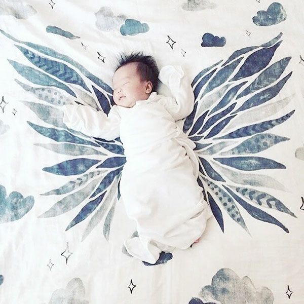 オーガニックコットン モスリンスワドルScarf Wings