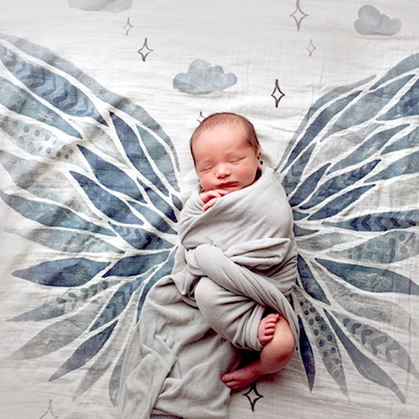 オーガニックコットン モスリンスワドルScarf Wings