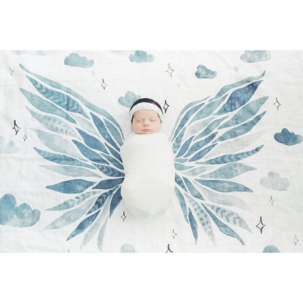 オーガニックコットン モスリンスワドルScarf Wings