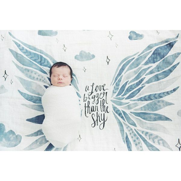 オーガニックコットン モスリンスワドルScarf Wings