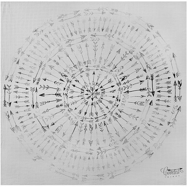 オーガニックコットン モスリンスワドルScarf Faded Arrows