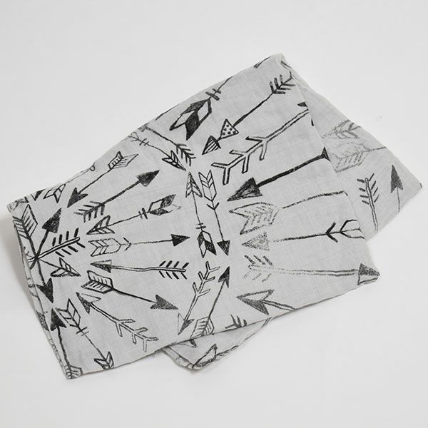オーガニックコットン モスリンスワドルScarf Faded Arrows