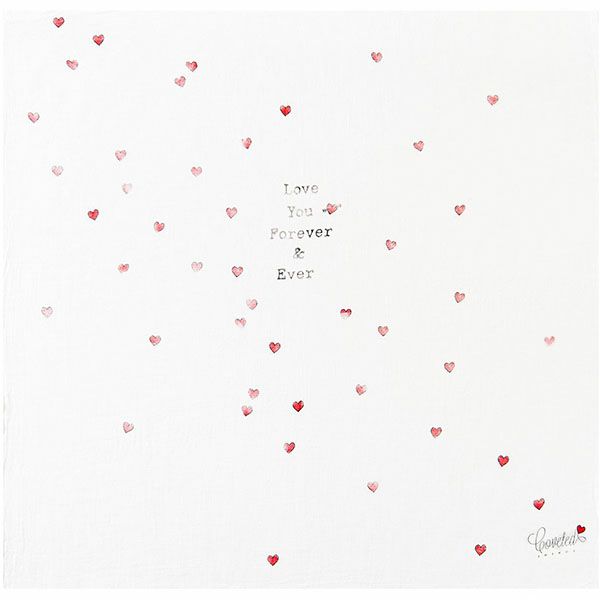 【SALE／50%OFF】 オーガニックコットン モスリンスワドルScarf  Love You Forever hearts