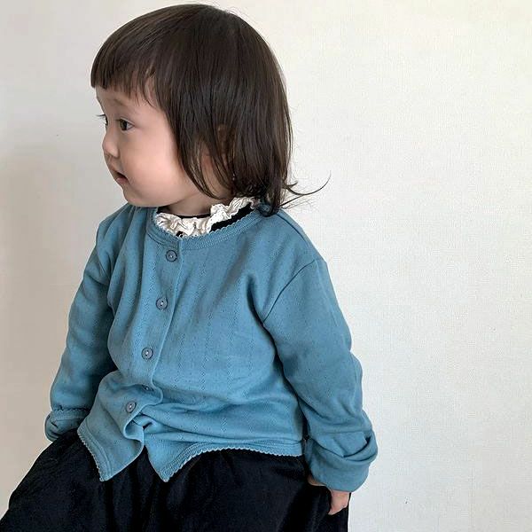 【SALE／40%OFF】オーガニックコットン キッズポインテルカーディガン（長袖）