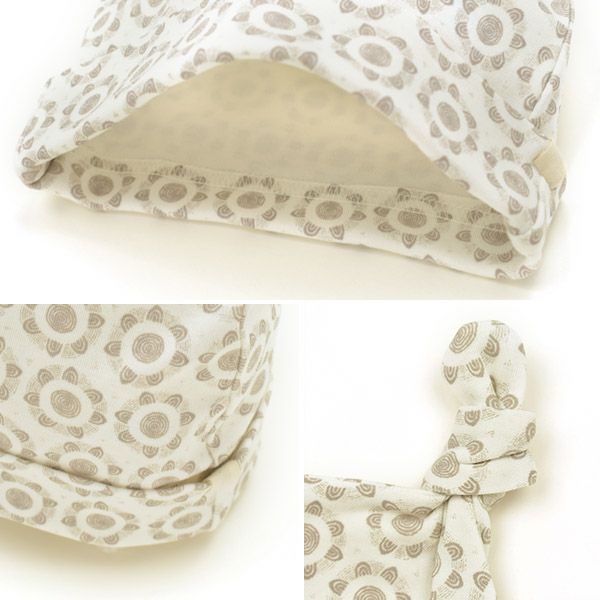 【SALE／40%OFF】オーガニックコットン ベビー結び帽 Flower