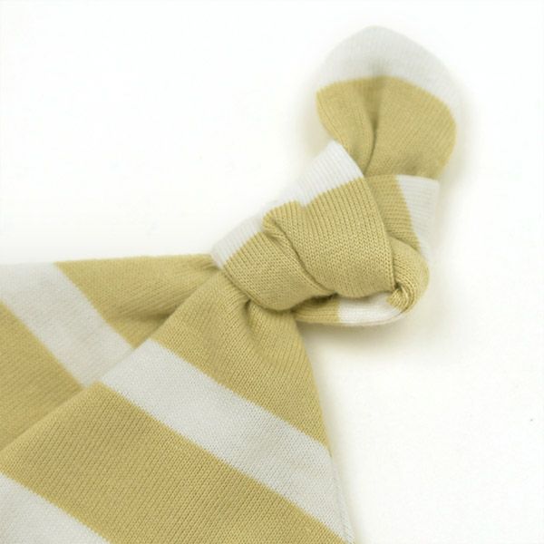 【SALE／50%OFF】オーガニックコットン ベビー結び帽 BretonStripe