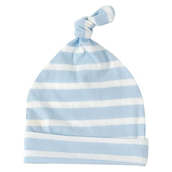 【SALE／50%OFF】オーガニックコットン ベビー結び帽 BretonStripe