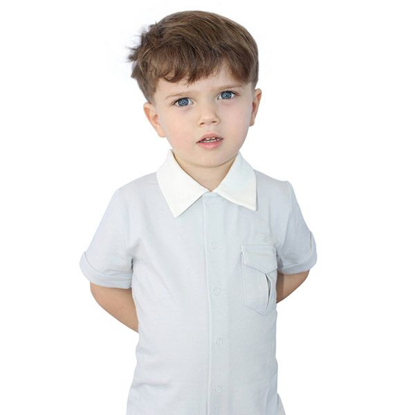 【SALE／50%OFF】オーガニックコットン ベビーショートオール（半袖）Little Business