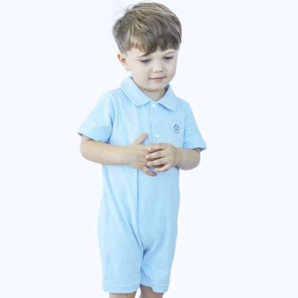 【SALE／50%OFF】オーガニックコットン ベビーショートオール（半袖）Classic 3 Button