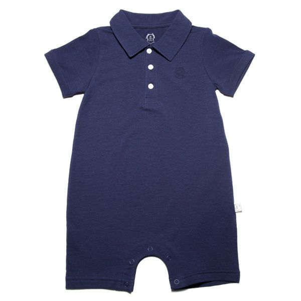 【SALE／50%OFF】オーガニックコットン ベビーショートオール（半袖）Classic 3 Button