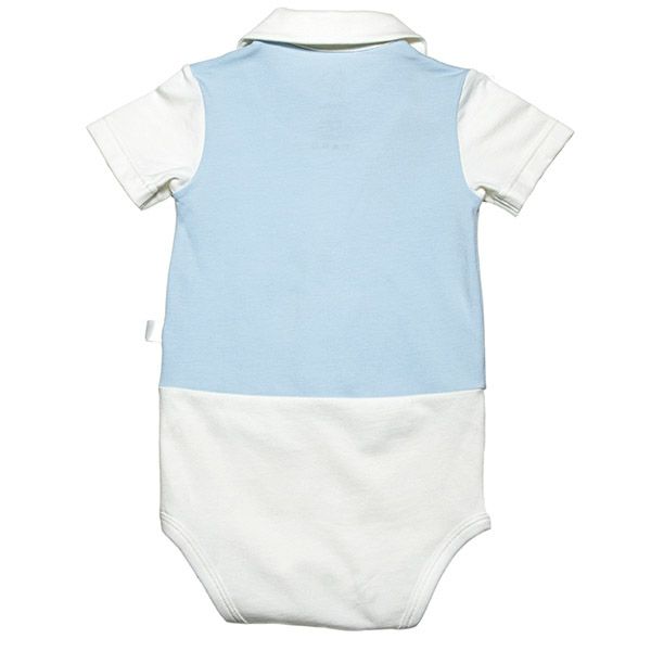 【SALE／50%OFF】オーガニックコットン ベビーロンパース（半袖）Young Gentleman
