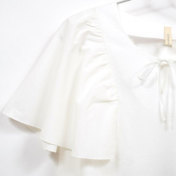 【SALE／40%OFF】オーガニックコットン フレアスリーブトップ