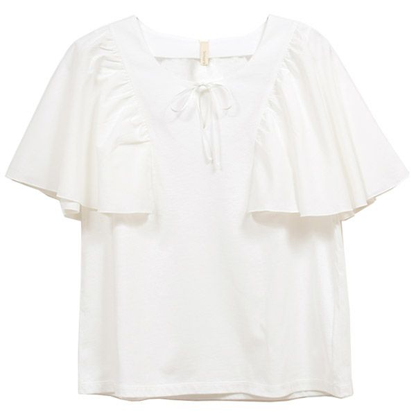 【SALE／40%OFF】オーガニックコットン フレアスリーブトップ