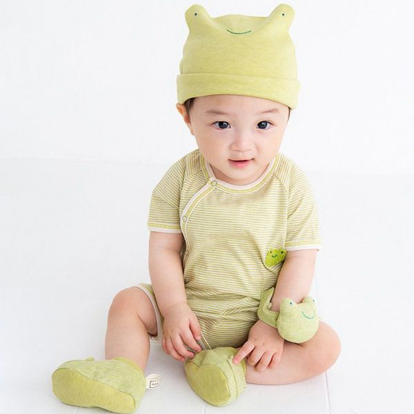 オーガニックコットン かえる リストガラガラ