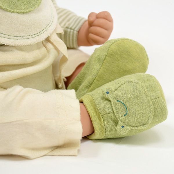 オーガニックコットン かえる ブーティ