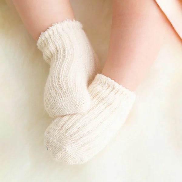 オーガニックコットン シンプルローゲージソックス