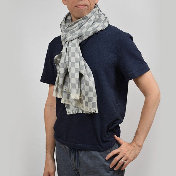オーガニックコットン 本藍染市松すとーる