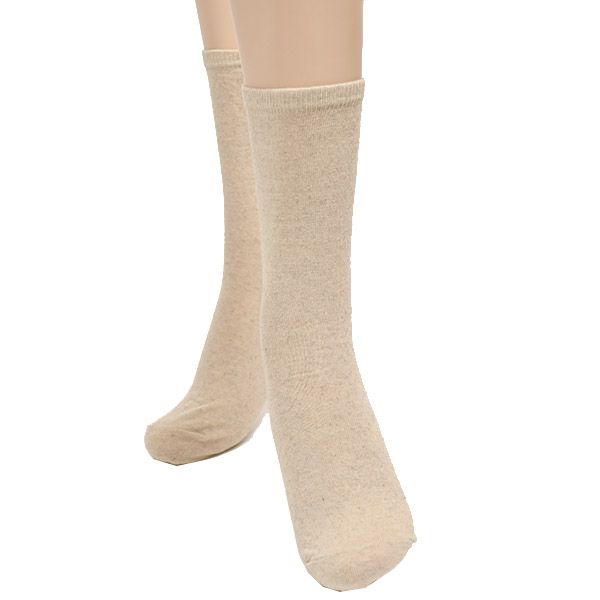 オーガニックコットン＆リネン プレーンソックス リネンナチュラル 22.5-24.5