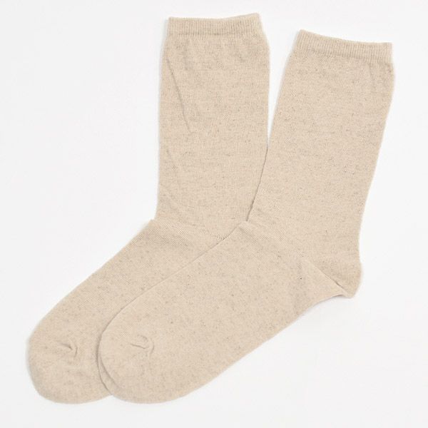 オーガニックコットン＆リネン プレーンソックス リネンナチュラル 22.5-24.5