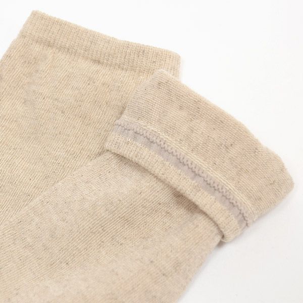 オーガニックコットン＆リネン プレーンソックス リネンナチュラル 22.5-24.5