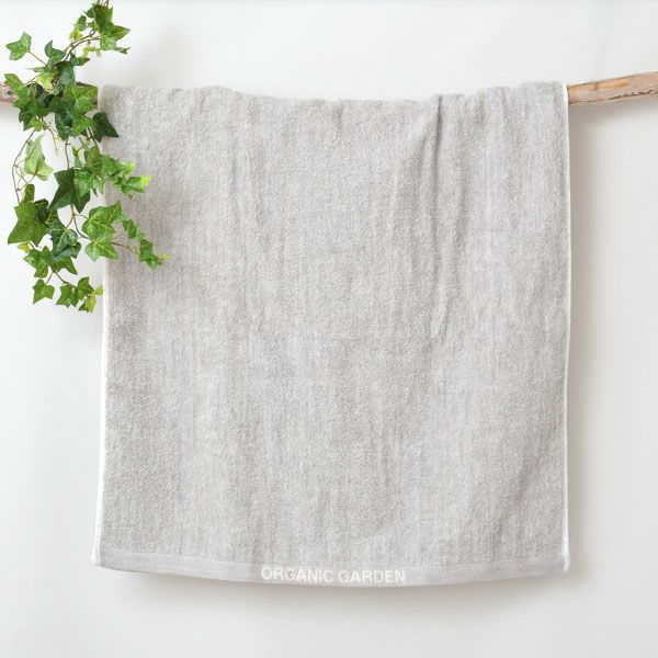 オーガニックコットン ロゴバスタオル 彩土染め