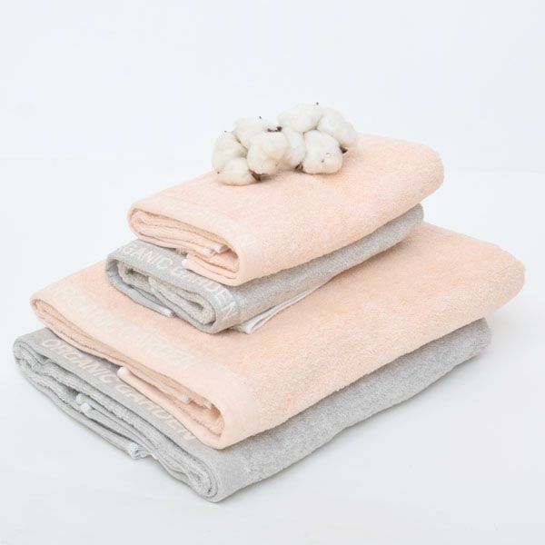 オーガニックコットン ロゴバスタオル 彩土染め