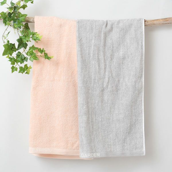 オーガニックコットン ロゴバスタオル 彩土染め