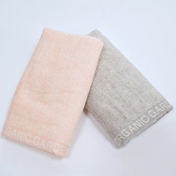 オーガニックコットン ロゴフェイスタオル 彩土染め