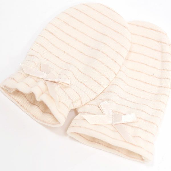 オーガニックコットン フライスボーダー ミトン