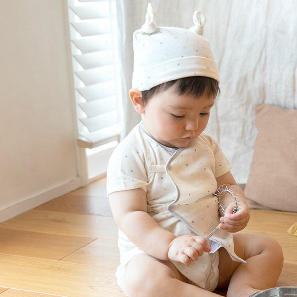 オーガニックコットン ベビー吊天竺 中肌着 金平糖