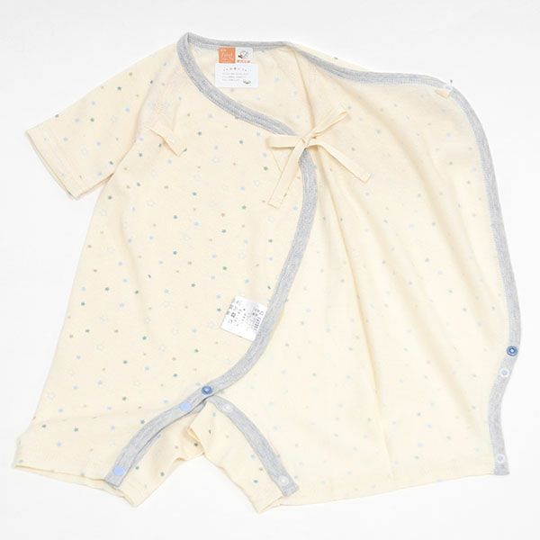 オーガニックコットン ベビー吊天竺 コンビ肌着 金平糖