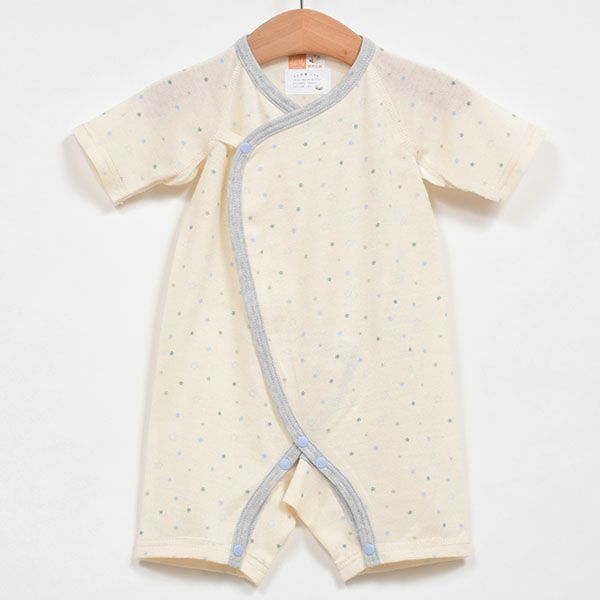 オーガニックコットン ベビー吊天竺 コンビ肌着 金平糖