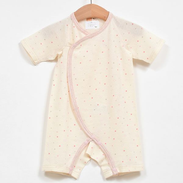 オーガニックコットン ベビー吊天竺 コンビ肌着 金平糖