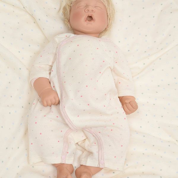 オーガニックコットン ベビー吊天竺 コンビ肌着 金平糖