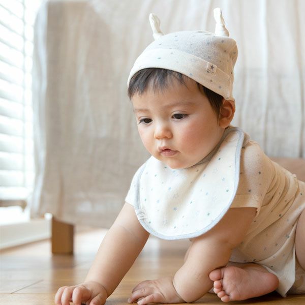 オーガニックコットン ベビー吊天竺 スタイ 金平糖