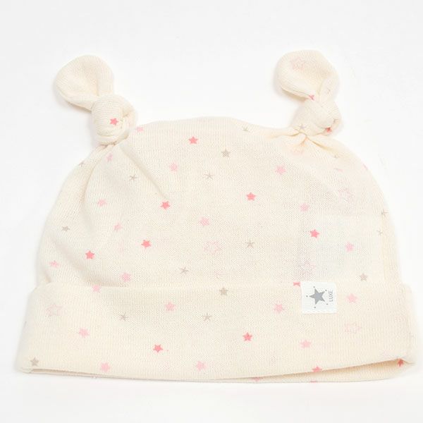 オーガニックコットン ベビー吊天竺 帽子 金平糖
