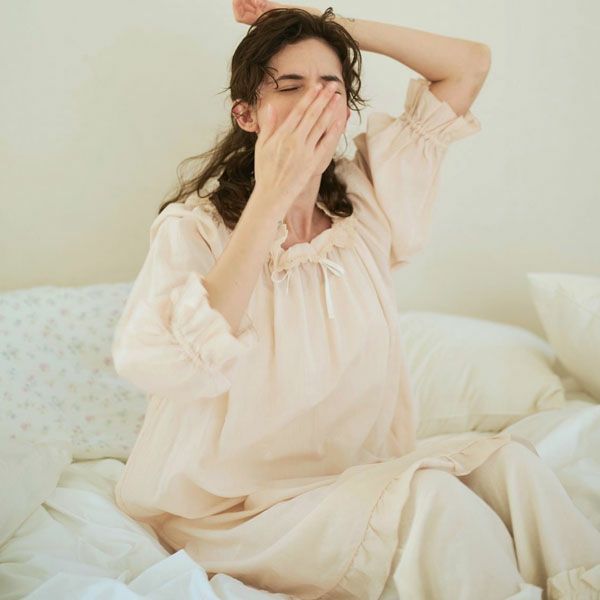 オーガニックコットン チェリーブロッサムドレス レーシーピンク M