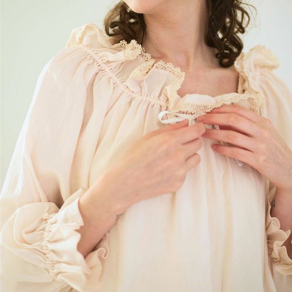 オーガニックコットン チェリーブロッサムドレス レーシーピンク M