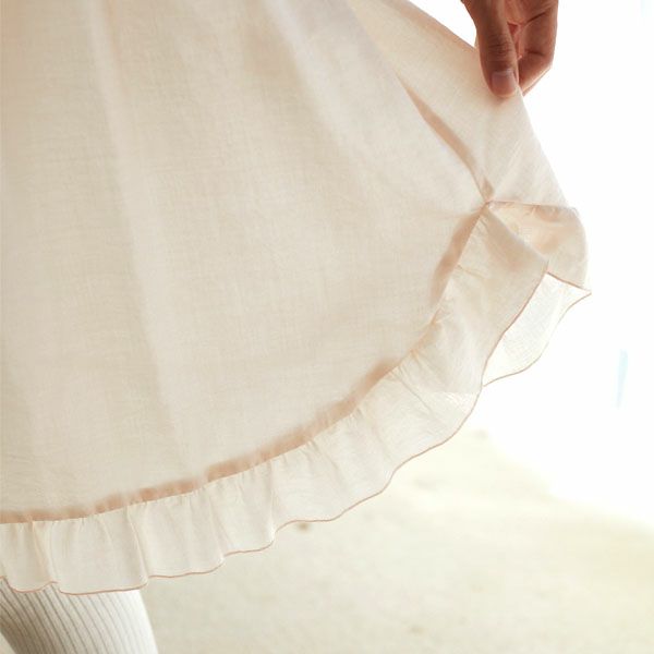 オーガニックコットン チェリーブロッサムドレス レーシーピンク M