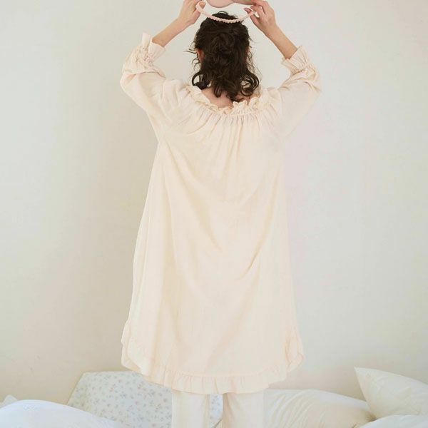 オーガニックコットン チェリーブロッサムドレス レーシーピンク M