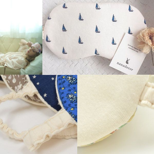 オーガニックコットン ビッグアイマスク ブルー×イエロー