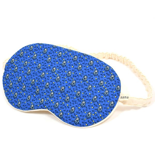 オーガニックコットン ビッグアイマスク ブルー×イエロー