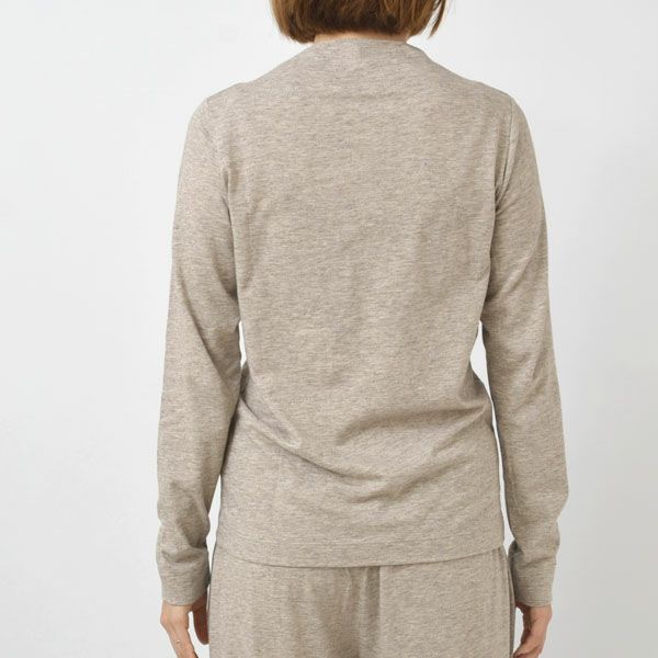 オーガニックコットン&ヤク ボートネックシャツ（長袖）グレー M