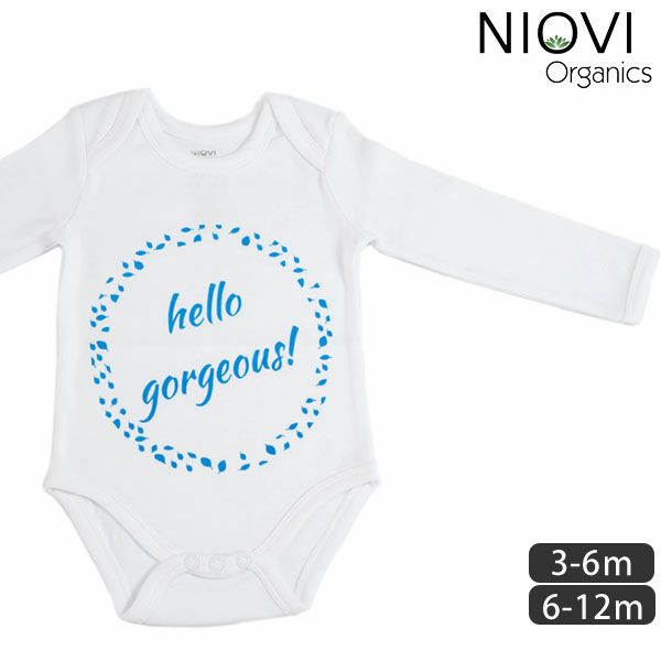 【SALE／40%OFF】オーガニックコットン ベビーボディスーツ（長袖）HelloGorgeous