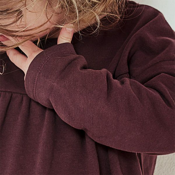 【SALE／40%OFF】オーガニックコットン キッズ イタリアンフリースギャザーワンピース(長袖)