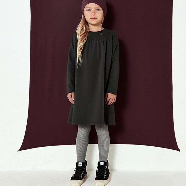 【SALE／40%OFF】オーガニックコットン キッズ イタリアンフリースギャザーワンピース(長袖)
