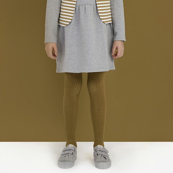 オーガニックコットン キッズ リブタイツ