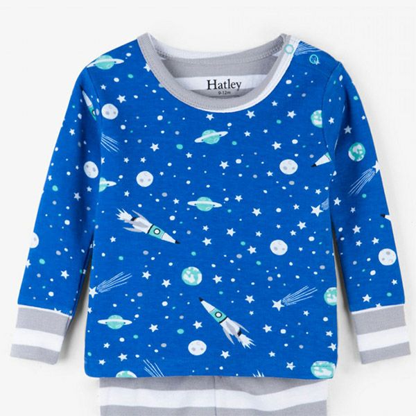 【SALE／40%OFF】オーガニックコットン ベビーパジャマ（長袖） OuterSpace