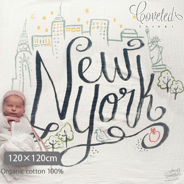 【SALE／40%OFF】オーガニックコットン モスリンスワドルScarf New York