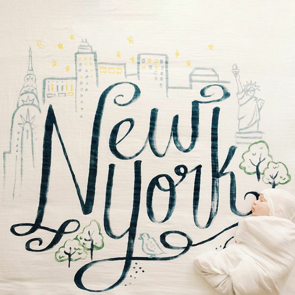 【SALE／40%OFF】オーガニックコットン モスリンスワドルScarf New York